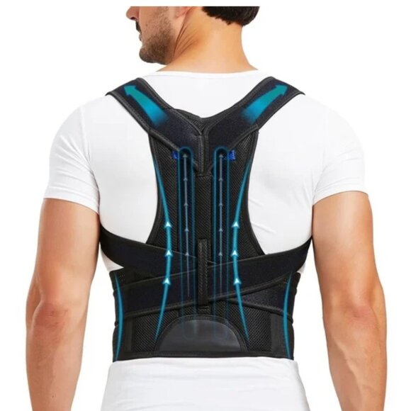 Back Brace Posture Corrector, Lumbar Support Shoulder Support for Back Relief - Picture 1 of 7